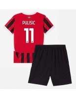 Otroške Nogometnih dresov AC Milan Christian Pulisic #11 Domači 2024-25 Kratki rokavi (+ hlače)